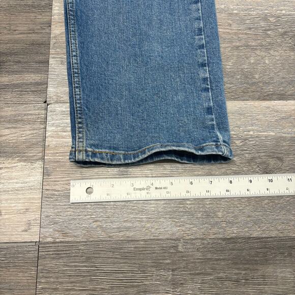 Levis 505 Mid Wash Faded Blue‎ Mens 37x31 Regular Straight Denim Jeans Red Tab - Picture 13 of 14